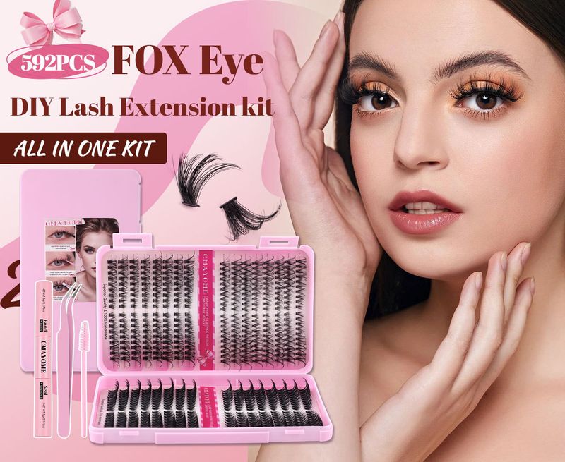 Beauty Essentials False Eyelash Extension Set Single Cluster 592 Clusters 30+40+50+60+80+100d Eyelashes_voghion.com