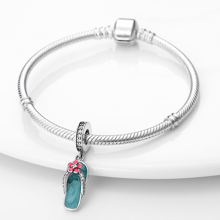 Gioielli da donna, accessori fai da te, bracciale, collana, portachiavi, pantofole, pattino, ciondolo, rame bianco, placcato argento_voghion.com