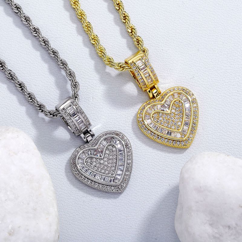 Colar com pingente feminino de metal banhado a ouro em forma de coração e clavícula, corrente de suéter hip-hop, acessórios para colar_voghion.com