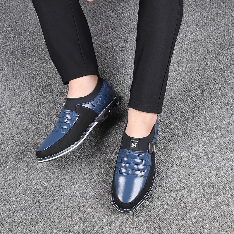 Unbeatable Quality 3286 New Fashionable Middle-aged Plus Size Casual Leather With Round Toe Color Blocked Men's Set, Wenzhou Shoes_voghion.com