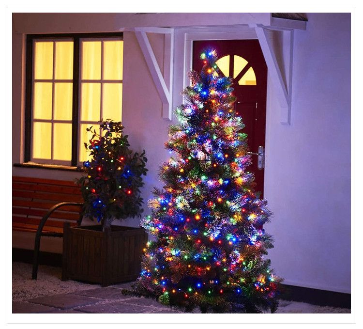 Christmas lighting festival outdoor waterproof courtyard Christmas copper wire string lights decorative lights LED solar light string_voghion.com