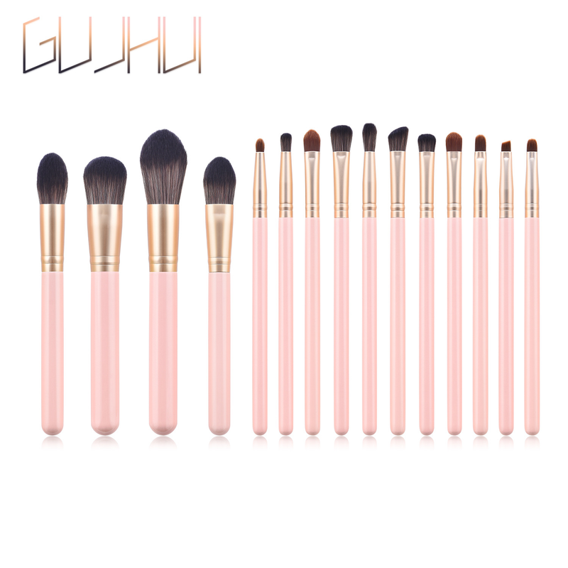 15 pcs makeup brush set, brush tip, wooden handle, powder, makeup tool set, beauty tool GUJHUI_voghion.com