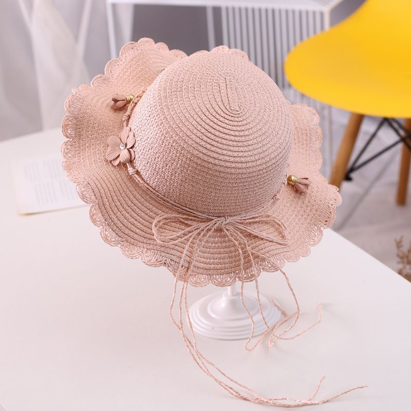 Hüte, Schals und Handschuhe für Mädchen, Sommer-Strohhut für Kinder, kleines Umhängetaschen-Set, Fischerhut im Eltern-Kind-Stil, großer Krempe, Sonnenschutz_voghion.com