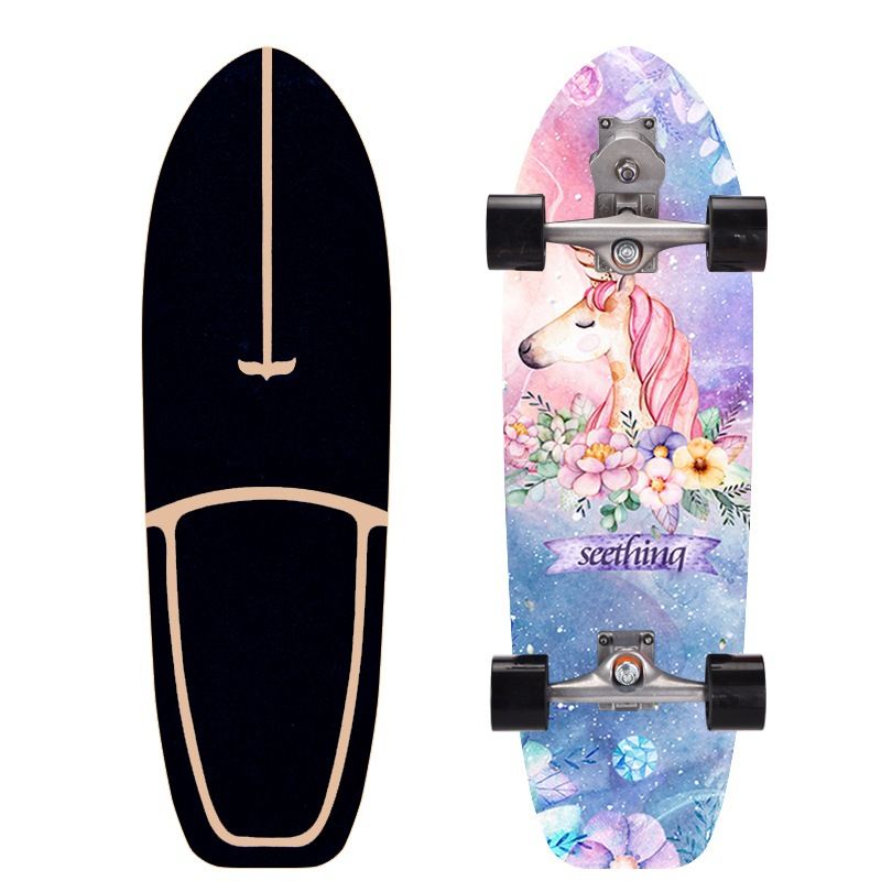 32 Zoll Land Surfbrett S7 Federbrücke frei Anfänger Ski Simulation Trainingsbrett professionelle Bürste Street Walking_voghion.com