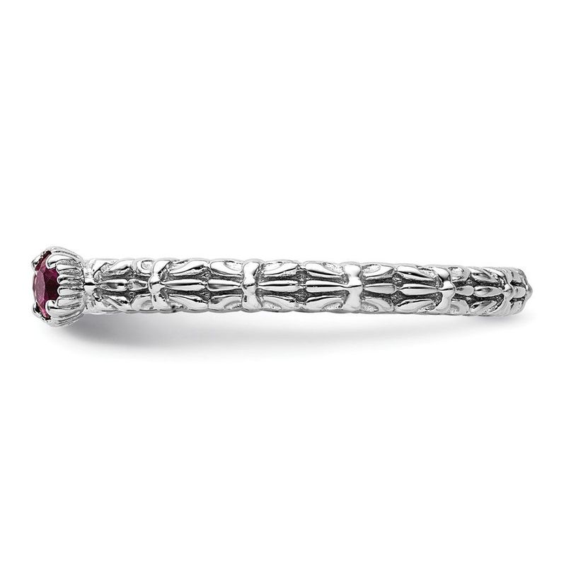 Sterling Silver Stackable Expressions Created Ruby Two Stone Ring_voghion.com
