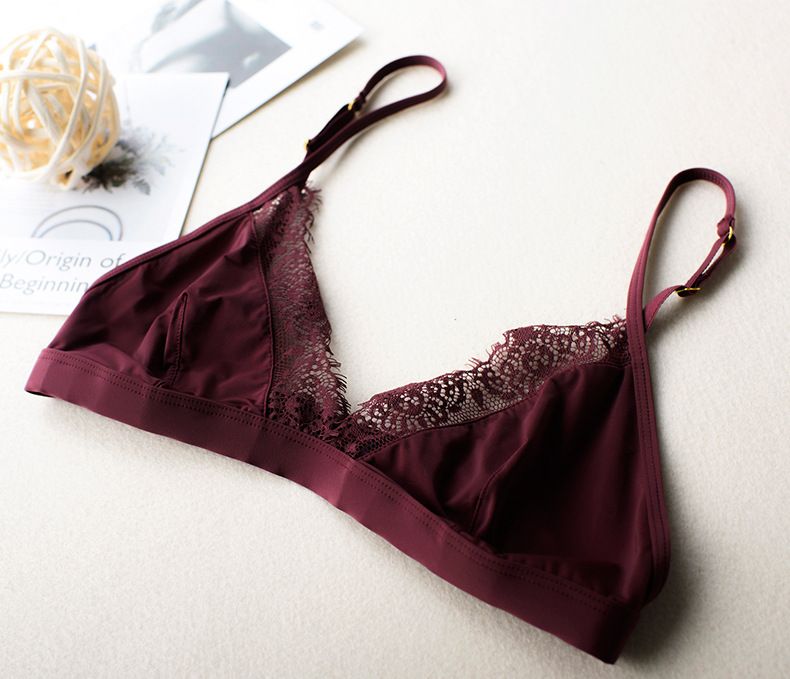 Intimo da donna, traspirante, senza imbottitura per il petto, reggiseno in pizzo per discoteca, scollo a V, leggermente trasparente_voghion.com