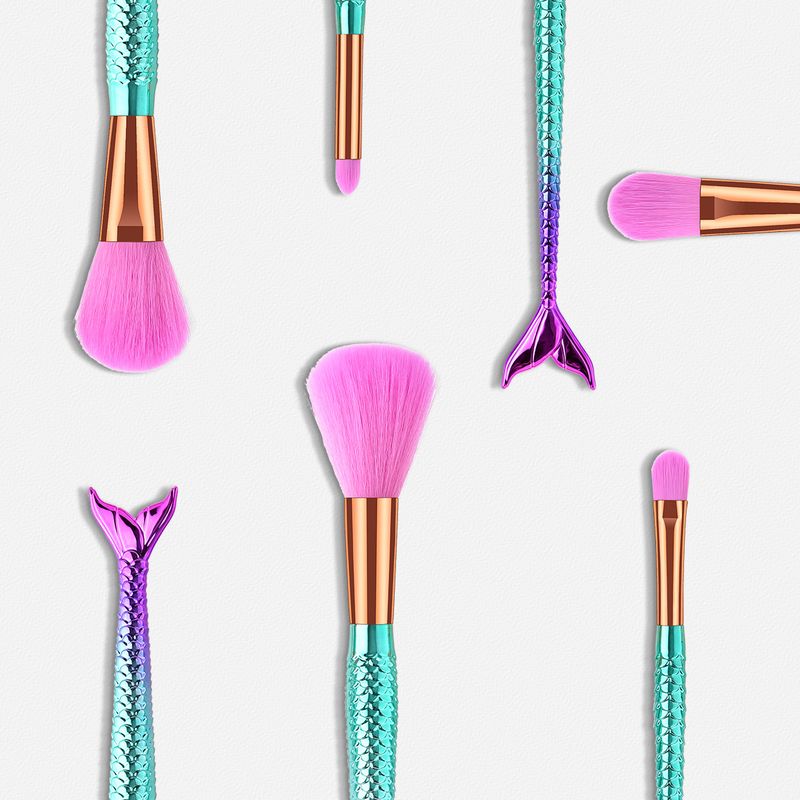 5-teiliges Make-up-Pinselset, Make-up-Tools, Augenset, Lidschattenpinsel, rosa und blauer Farbverlauf, Yuncai GUJHUI_voghion.com