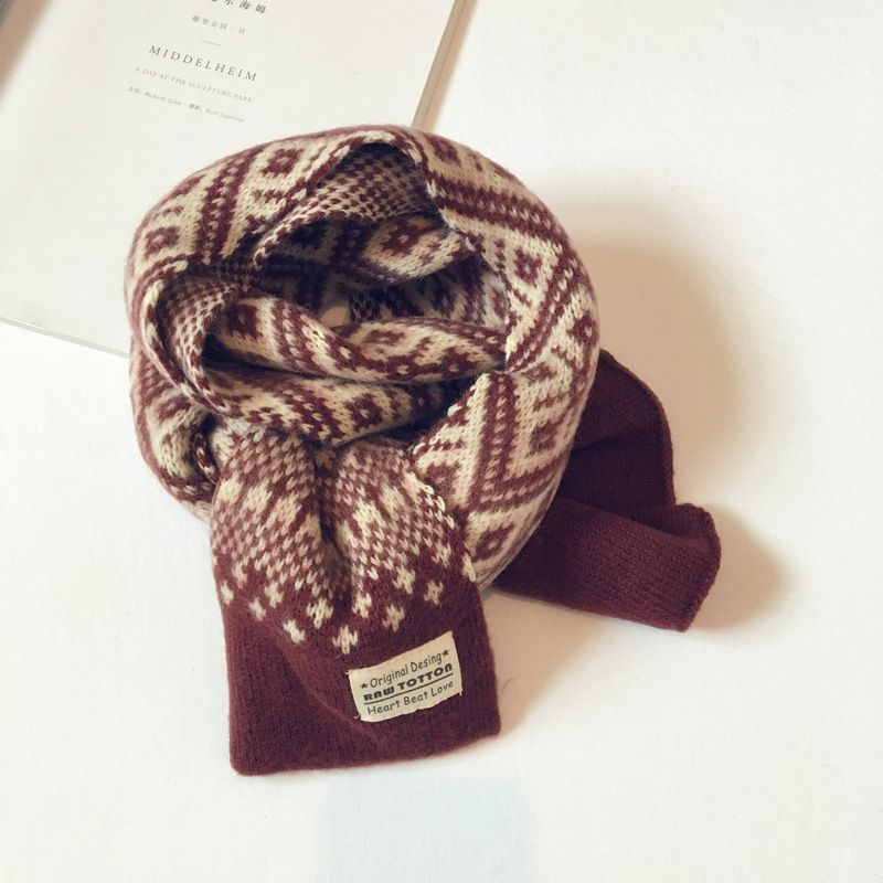 Südkorea Dongdaemun ins Schneeflocke Woolen für Kinder Herbst Winter Jungen und Mädchen Baby Gestrickte Schal Trend_voghion.com