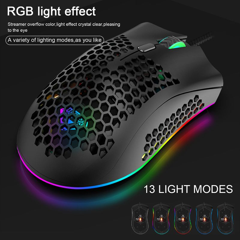Farfi G905 Mouse cablato Cavo a nido d'ape Regolabile DPI Programmabile 7200 DPI Mouse da gioco per desktop_voghion.com