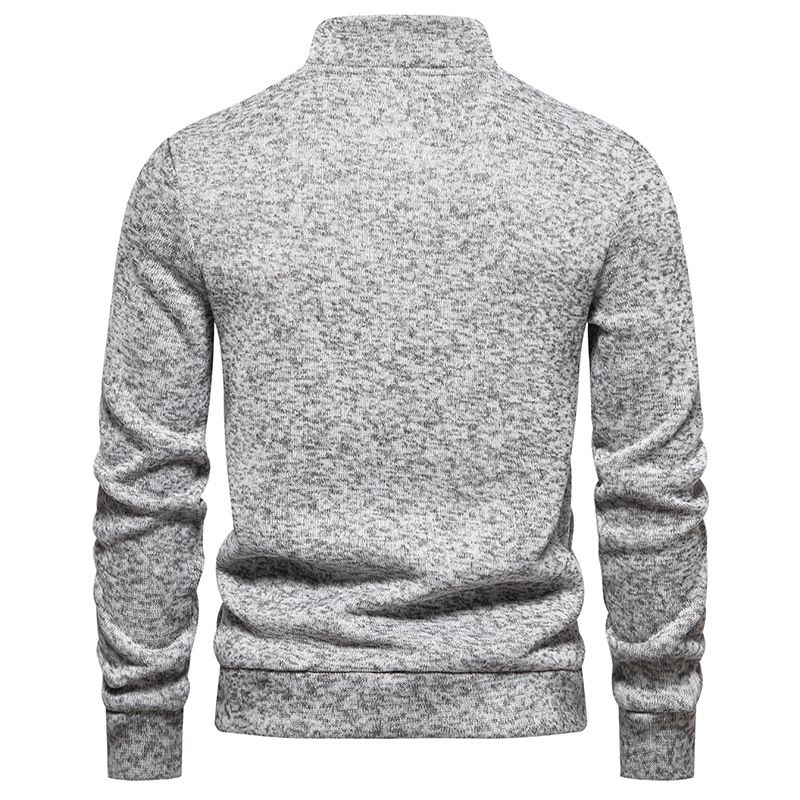 New high necked button up hoodie, solid color pullover, oversized hoodie jacket, men's_voghion.com