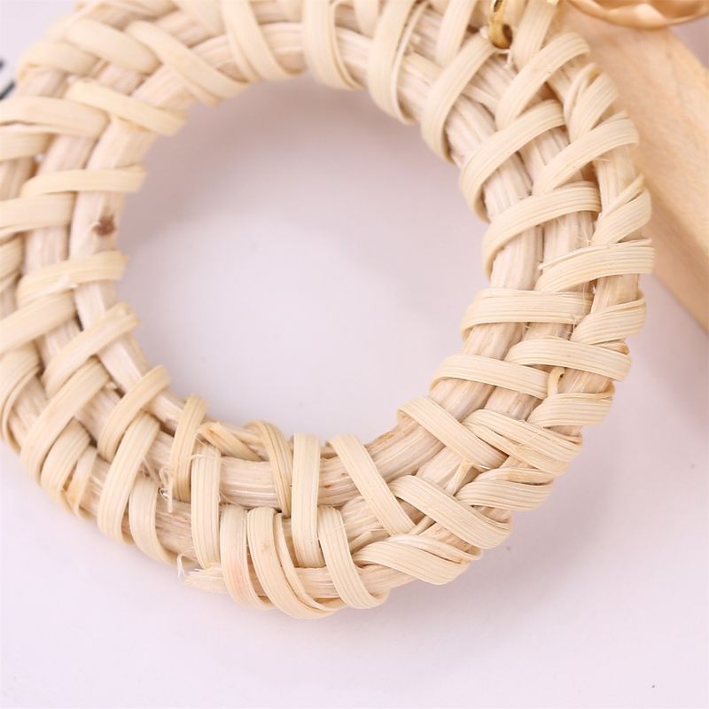 conjunto de brincos de borla hit Novos brincos boêmios Brincos de vime de madeira_voghion.com