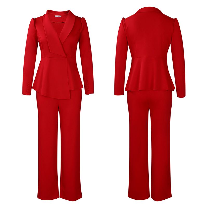 2-delige damessets plus size nieuwe aankomst bijpassende tweedelige sets blazer jas top broek pakken outfits kleding_voghion.com