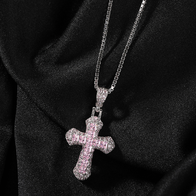 Chaîne de clavicule courte polyvalente en plaqué or avec mini croix tendance pour femme, bijou tendance en diamant_voghion.com