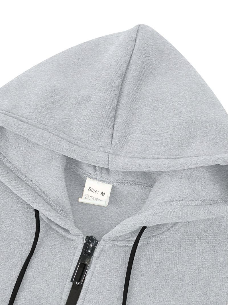 Herren-Set aus Tech-Fleece-Kapuzenpullover und Jogginghose – warmes Winter-Kapuzensweatshirt mit Reißverschluss und weich gefütterter Hose für Fitnessstudio, Laufen und Freizeit_voghion.com
