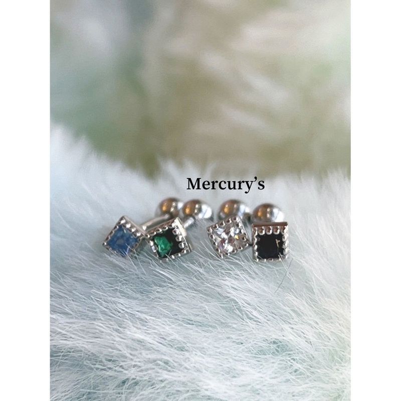 Ins Versatile Design Small Square Ear Bone Studs Daily Layered Mini S Silver Plated Screw Earrings_voghion.com