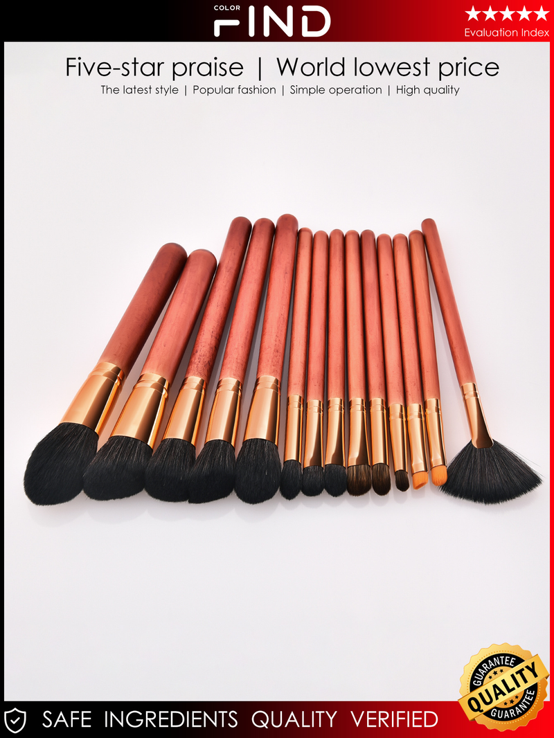 14-teiliges Make-up-Pinselset in Mahagonifarbe, Gesichts-Make-up-Pinsel FINDCOLOR Direktverkauf ab Werk_voghion.com