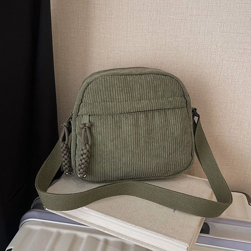 Borsa a tracolla piccola per telefono da pendolare estiva di alta qualità per donna, 2025, nuova moda, in velluto a coste tinta unita_voghion.com