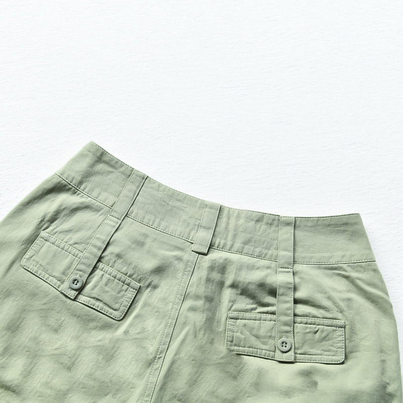 Sieviešu apģērbi Retro franču brīvs, taisns sieviešu kombinezons ar daudzām kabatām_voghion.com