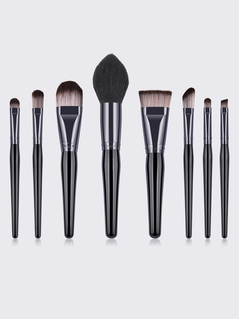 8 new black large makeup brush set_voghion.com