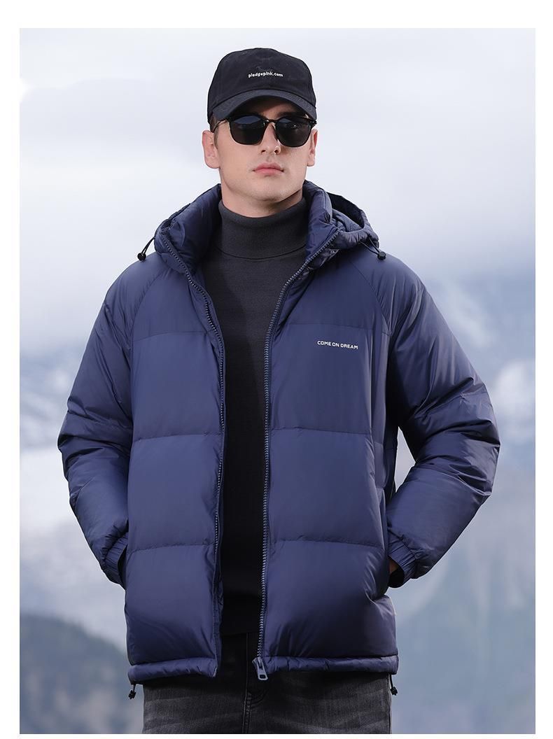 Piumino invernale da uomo con cappuccio, 90% piumino d'anatra, caldo e spesso, nuovo, alla moda, resistente al freddo, corto_voghion.com