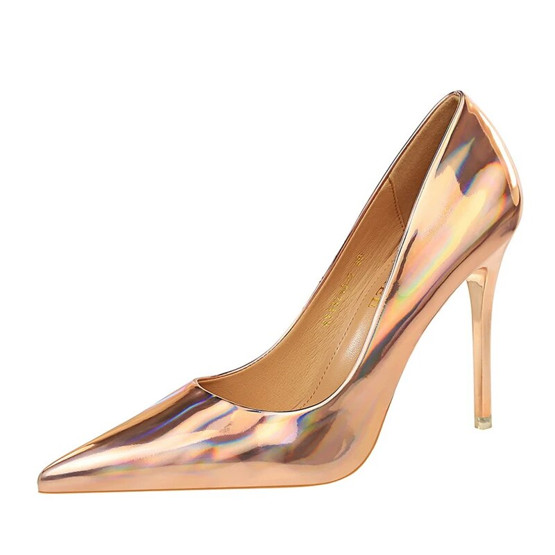 202 Femmes 10.5cm Talons Hauts Bleu Vert Escarpins De Saint-Valentin Brillant Stripper Stiletto Mariage Fétiche Chaussures Grande Taille_voghion.com