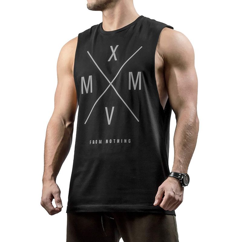 Spor Egzersiz Rahat Baskılı Hızlı Kuru Nefes Alabilir Bölünmüş Kas Trend Fitness Tank Top_voghion.com
