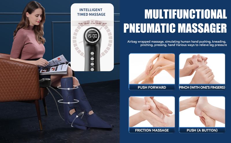 Massaggiatore per gambe e piedi con calore, circolazione di compressione dell'aria e sollievo dal dolore, utile per gambe gonfie edemi, ottimo regalo per le donne_voghion.com