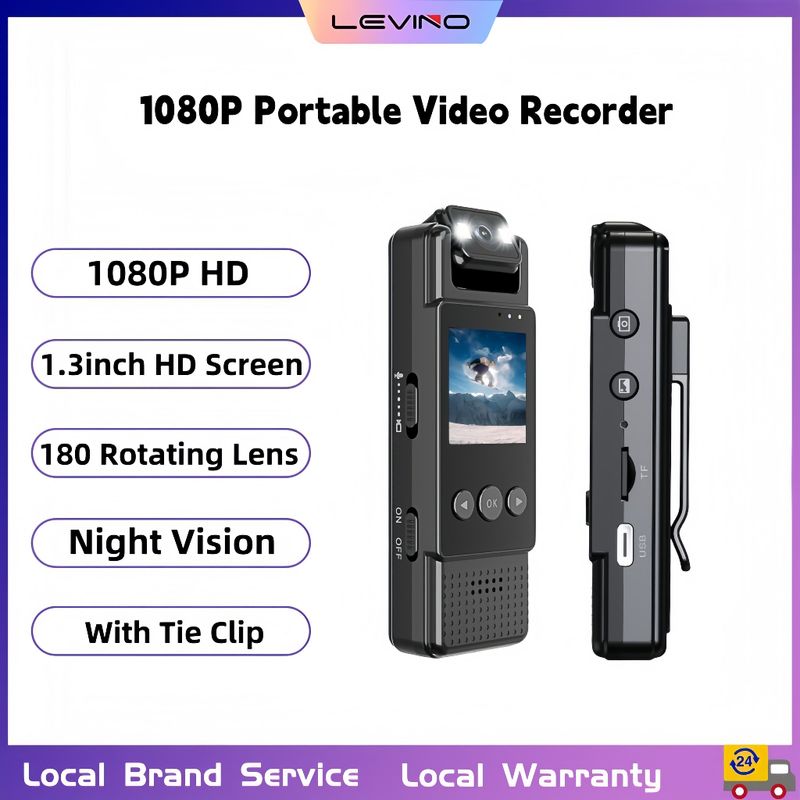 Con schermo Mini telecamera portatile tascabile per polizia Sport Videoregistratore digitale per conferenze aziendali 1080P_voghion.com