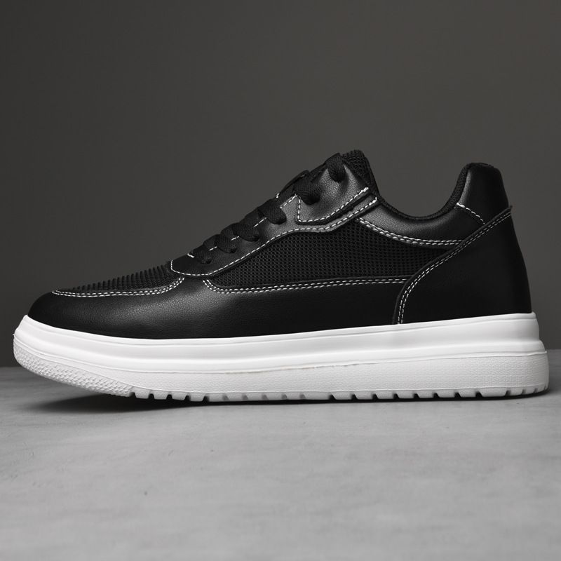 Euro Step Soft Herbstmode Herrenschuhe aus Rindsleder mit dicker Sohle und versteckter Höhenverstärkung, atmungsaktiv, runde Zehenpartie, weiß._voghion.com