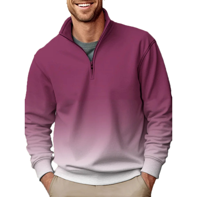 Felpa con mezza zip da uomo Felpa con mezza zip stampata in 3D in stile etnico Felpa da uomo_voghion.com
