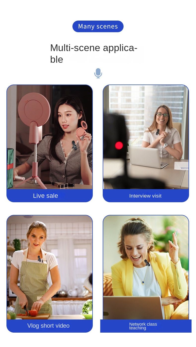 Experiência profissional de transmissão ao vivo: microfone sem fio de alta clareza com redução de ruído e captação de som omnidirecional de 360°_voghion.com