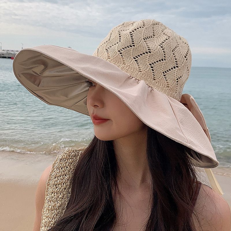 Nuovo fiocco estivo per bambini con rivestimento in colla colorata, panno cavo con grondaia larga, cappello da pescatore parasole alla moda_voghion.com