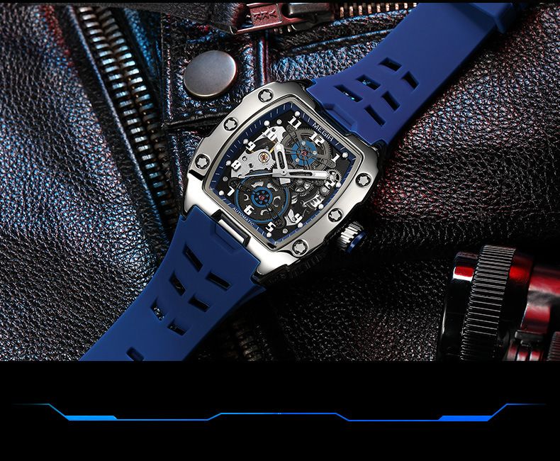 Herrenuhren Neue Herren-Tonnenuhr, hohl, mechanisch, lässig, vollautomatisch, mit Leuchtzeigern_voghion.com