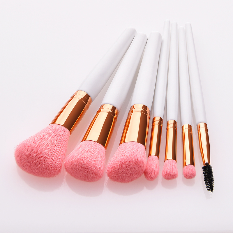 Set di pennelli per trucco da 7 pezzi, platino, lana imbottita, pennello per cipria, strumenti di bellezza _voghion.com