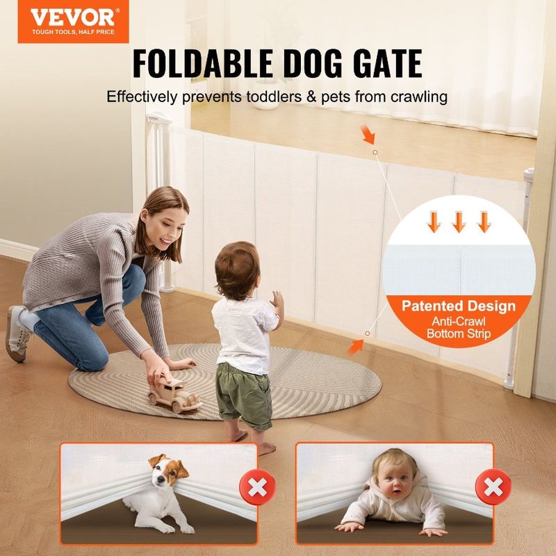 76.8 For Gate Extends To Pets Baby Gates Wide Or 34.2 Gate Dog Up Retractable Tall Retractable For Gate Mesh Retractable Baby_voghion.com