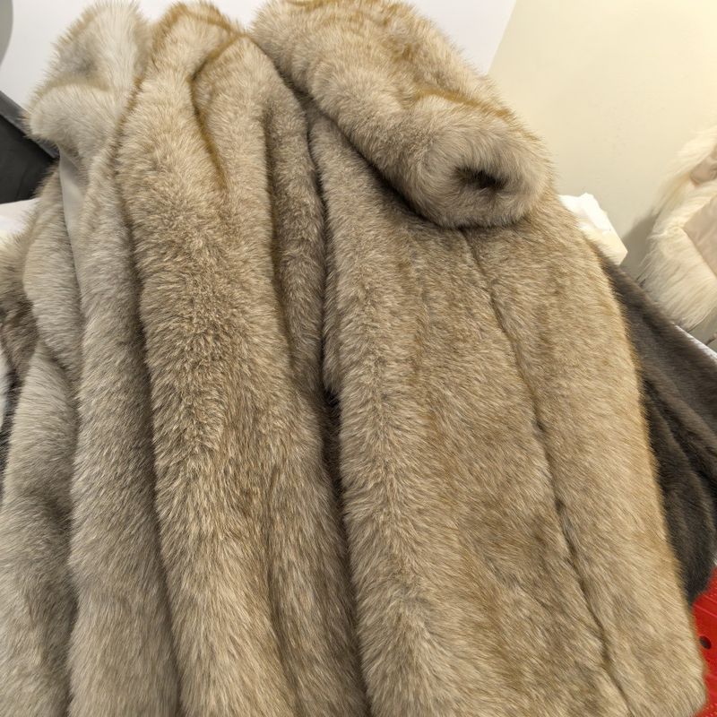 Damenbekleidung Hochwertiger Kunstpelz Umweltfreundlicher Damen Langer Kunstpelzmantel - Elegante Jacke Reverstaschen Individualisierbar_voghion.com