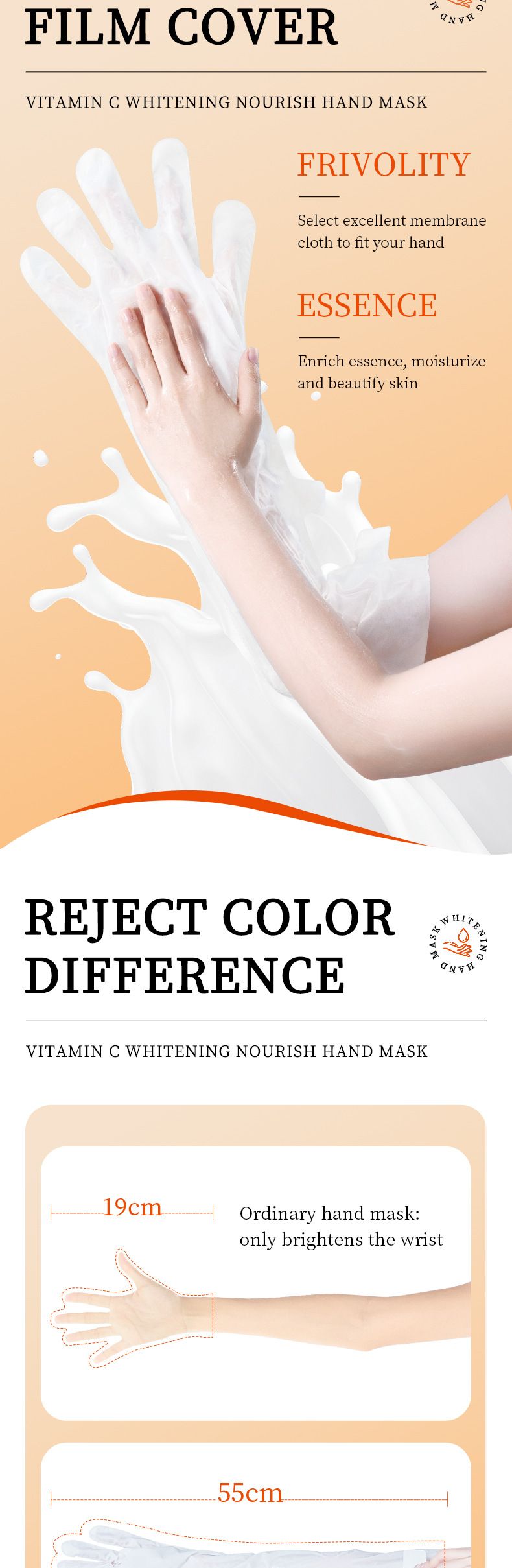 Full English Vitamin C SADOER Whitening Moisturizing Softening Long Gloves Care_voghion.com