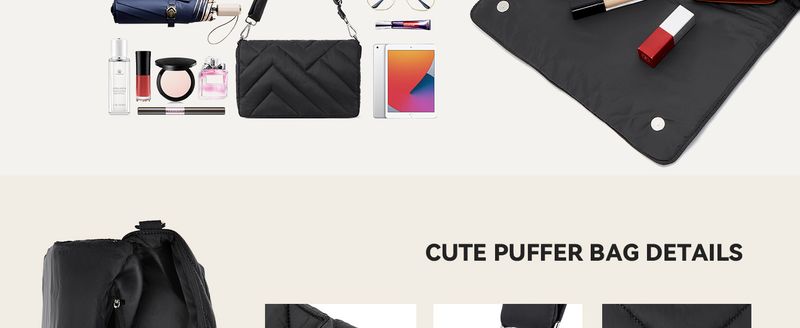 Borsa a tracolla semplice in tinta unita con ricamo trapuntato, borsa a tracolla leggera, grande capacità per le donne_voghion.com