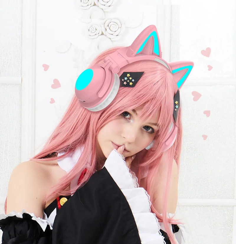 New Arrival RGB Cat Ear Wireless Headsets with Mic 7.1 Stereo Music Bluetooth 5.0 Headset Support Control Light Color_voghion.com