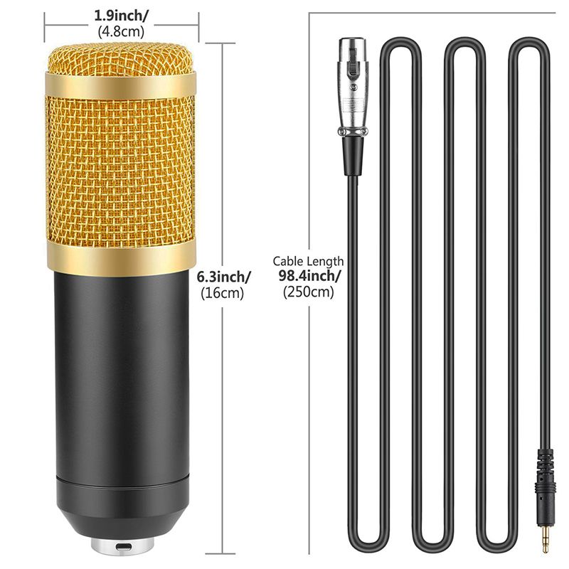 Microfone de computador BM 800 3,5 mm com fio condensador de som com montagem antichoque_voghion.com