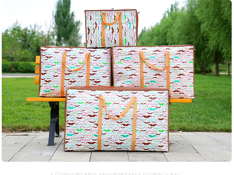 Moving bag woven bag quilt storage bag non-woven thickened portable large capacity moving packing bag luggage bag_voghion.com