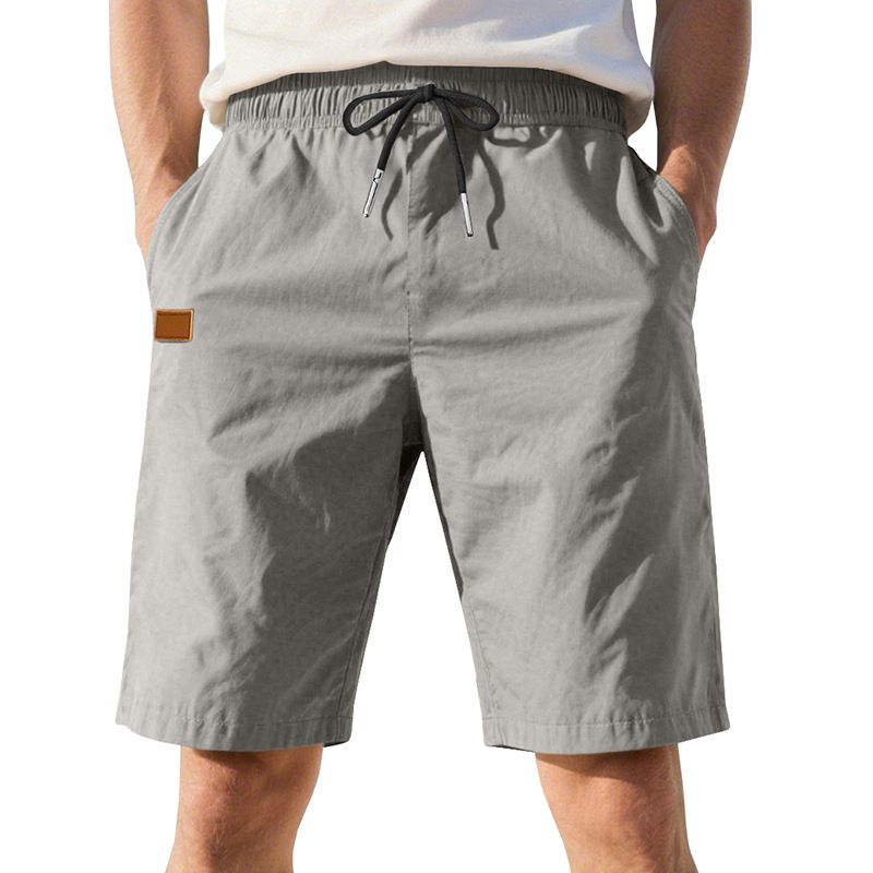Pantalones de playa para hombre, de verano, informales, ligeros y lujosos, de cinco puntos, con cordón cruzado, talla grande_voghion.com