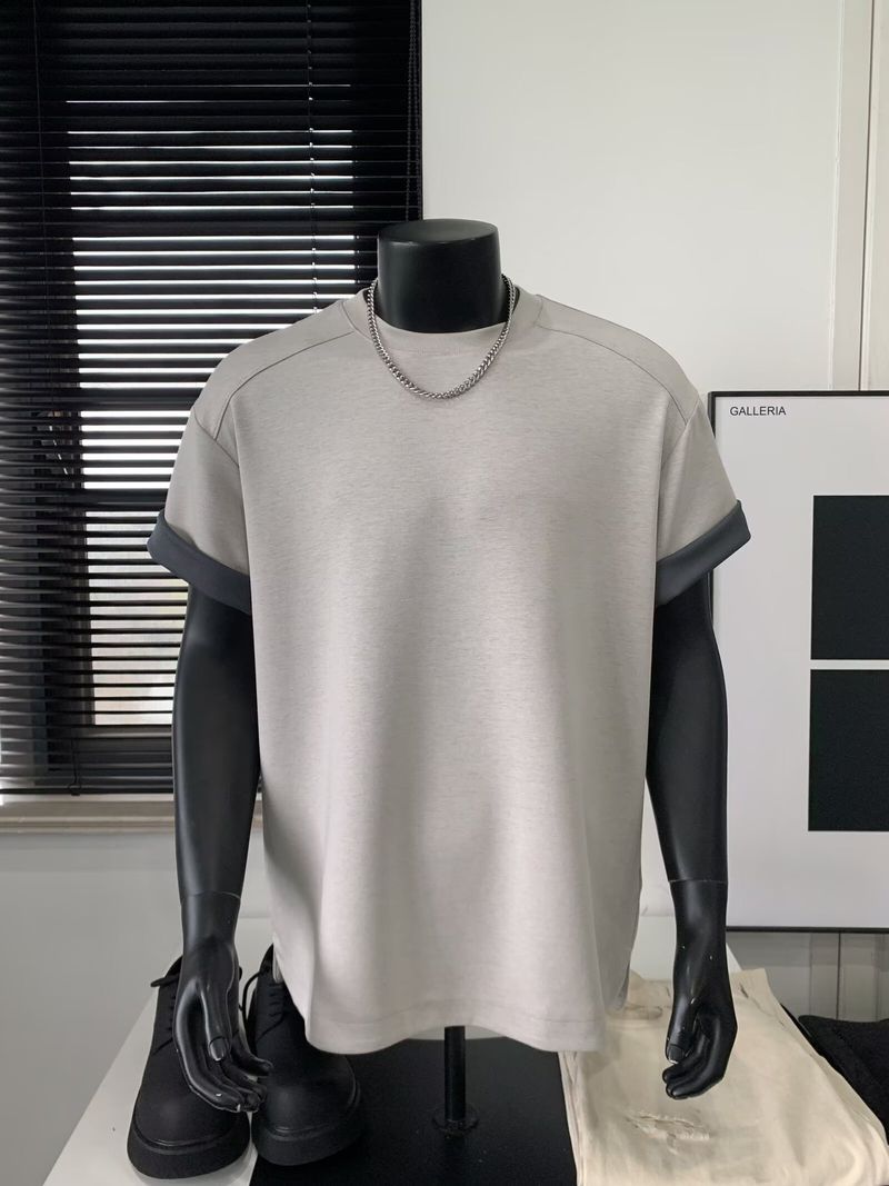Two Tone Modal Air Layer Short T-shirt For Men In Summer 2025, New Casual Sports Base Shirt, Half Sleeved Top_voghion.com