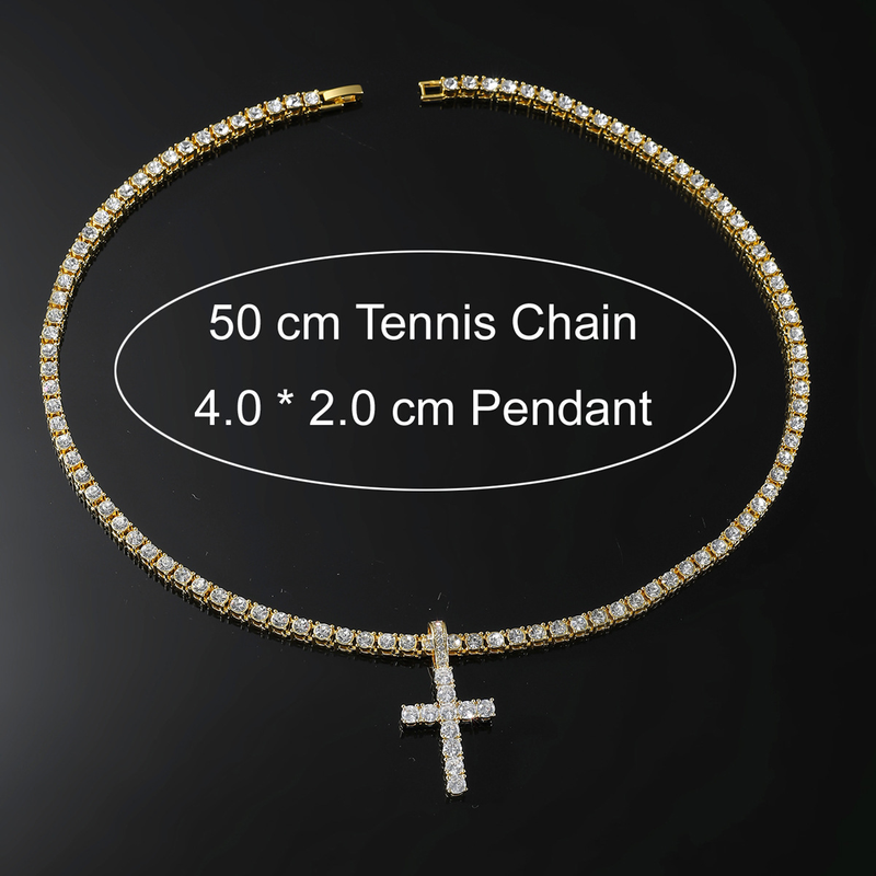 European And American Fashion New Product Pendant Necklace Niche Design High-end 4mm Single Row Tennis Chain_voghion.com