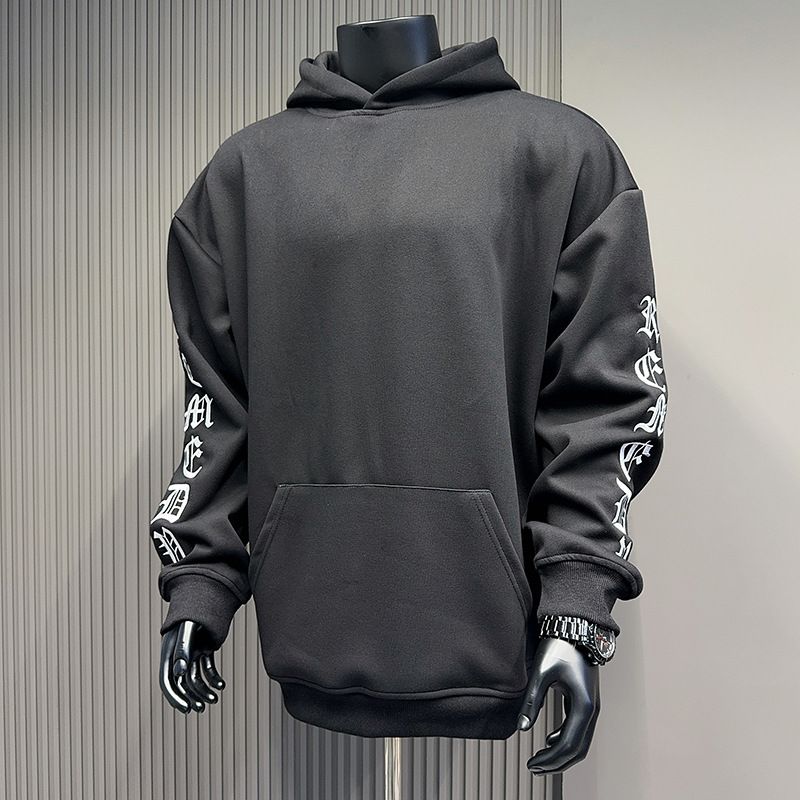 Gothic Embroidered Hoodie – Unisex Oversized Pullover With Dark Floral Stitching & Kangaroo Pockets (M-XXL, Cotton-Blend, Fleece-Lined)_voghion.com