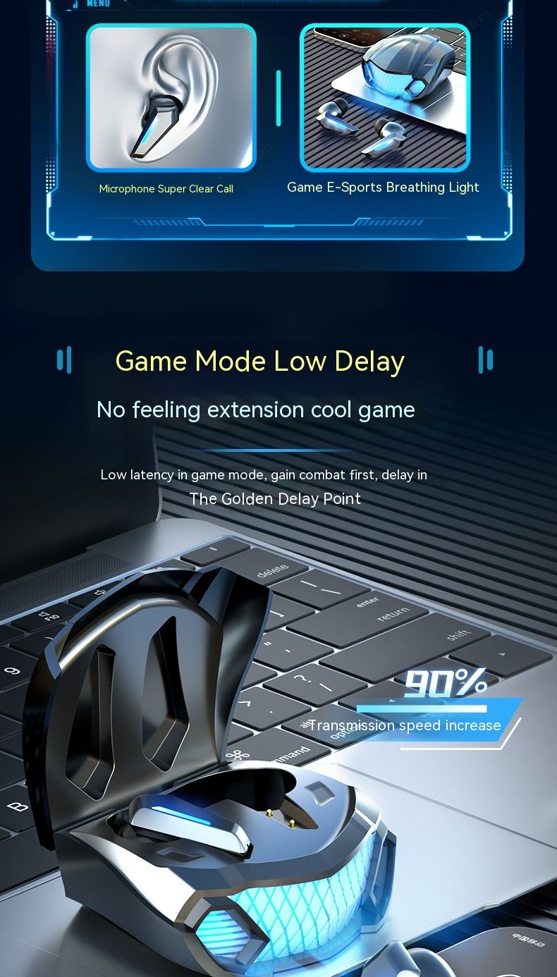 Nieuw cool sportwagenontwerp M5 TWS Draadloze Bluetooth 5.2 Dual Mode Esports Game-oortelefoons_voghion.com