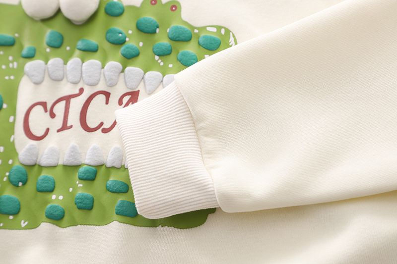 Maniche lunghe per ragazzi 2024 Nuovo stile per bambini, primavera e autunno, moda, cartone animato, dinosauro, felpa con cappuccio, set da due pezzi_voghion.com