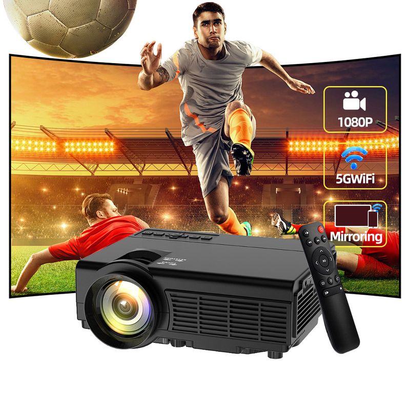Qiangpu HD Projektör Yatak Odası Duvar Projeksiyonu Ev Kullanımı 4K Otel Pansiyon Dairesi_voghion.com