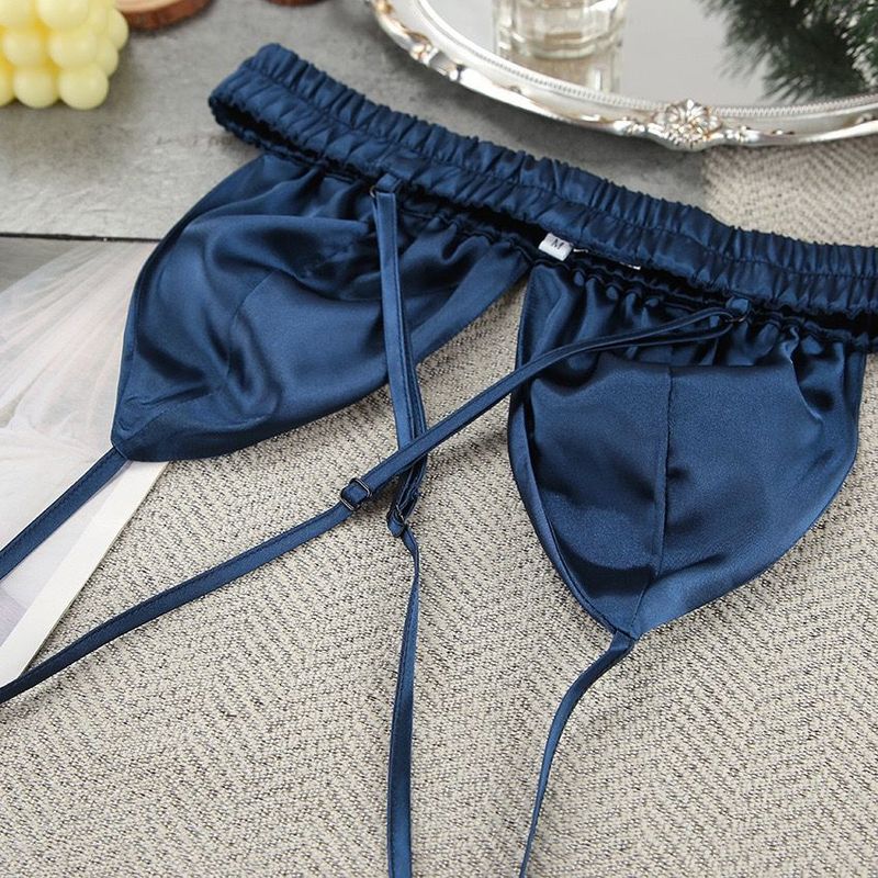 2025 Frühling Lose Feder Pyjamas Dreiteiliges Set Unterwäsche Shorts Robe Homewear Für Frauen_voghion.com