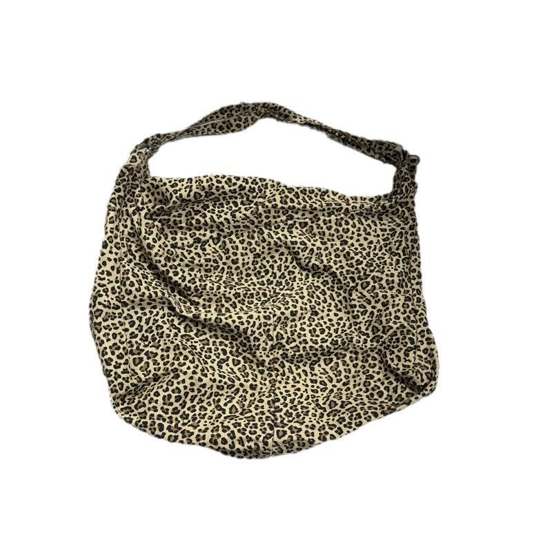 Autumn Women 2024 Single Leopard Print Large Capacity Double Shoulder Tote Canvas Crossbody Casual Cloth Bag_voghion.com
